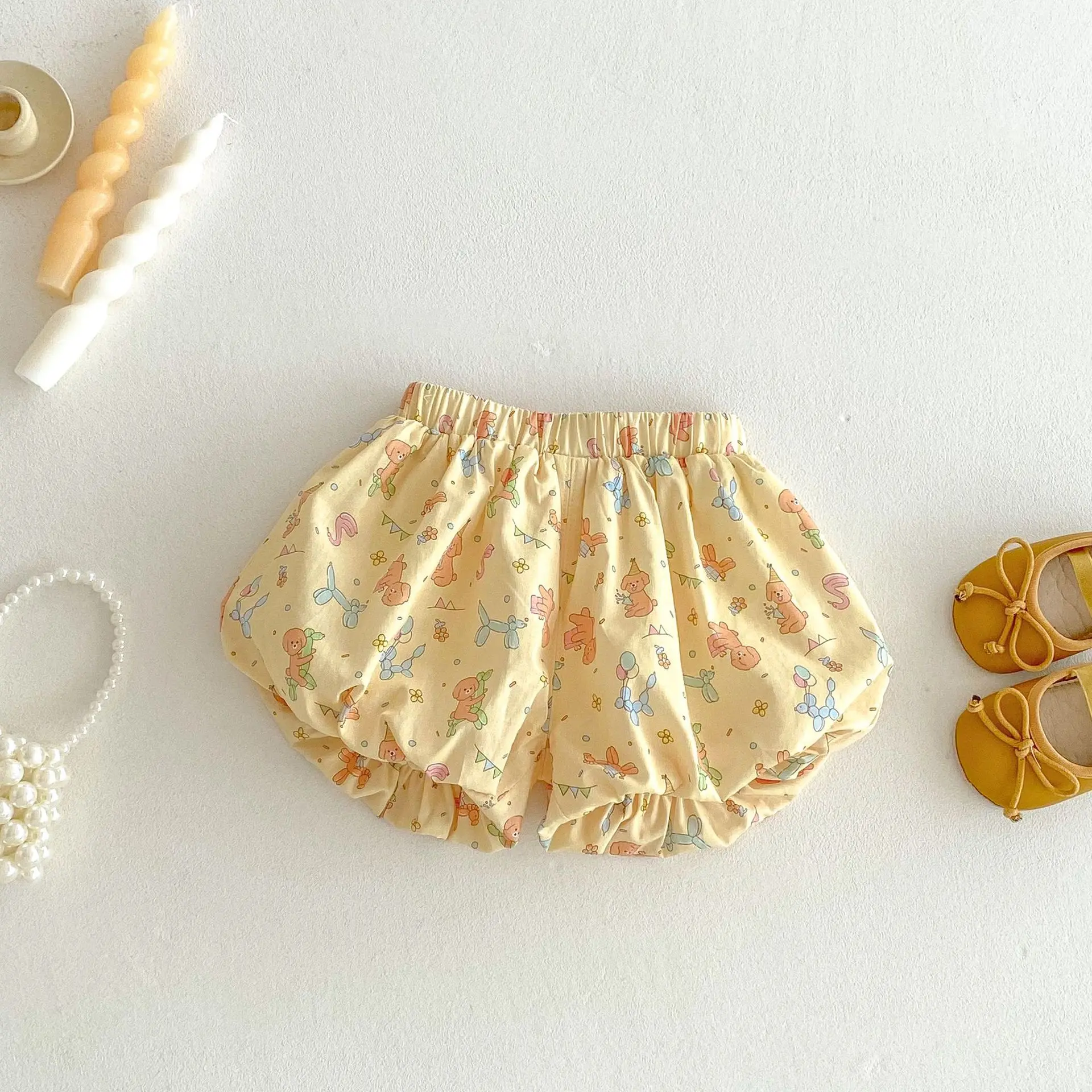 Girls' Strap Set 2025 New Summer Baby Full Version Cartoon Korean Version Tank Top Flower Bud Shorts Two Piece Set Trendy