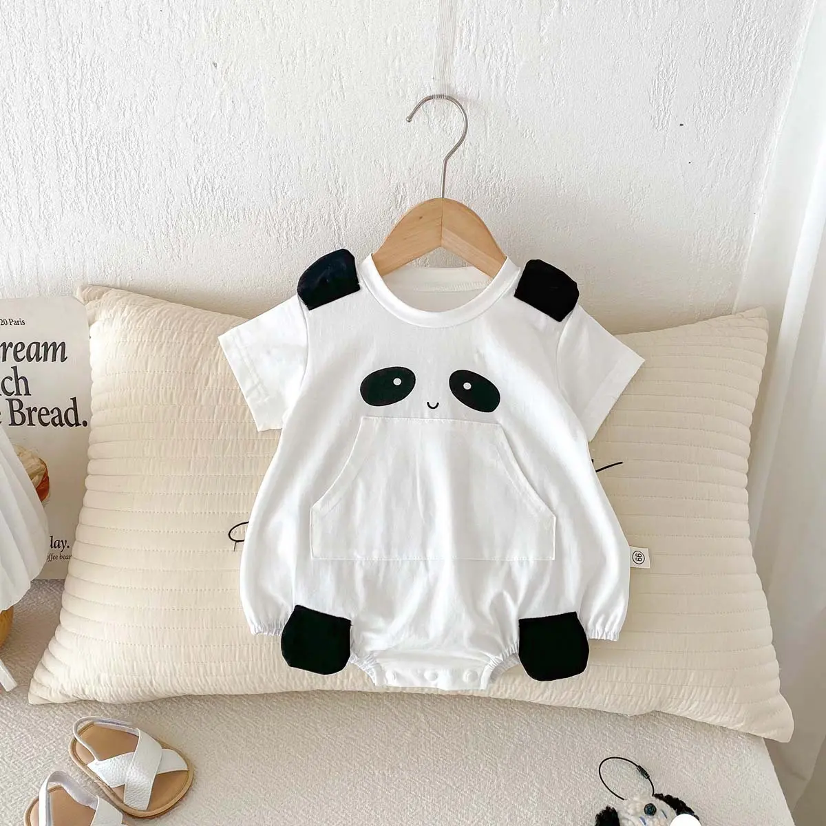 Children's Summer Clothes, Thin Panda Shaped Baby Jumpsuit, Super Cute for Boys and Girls