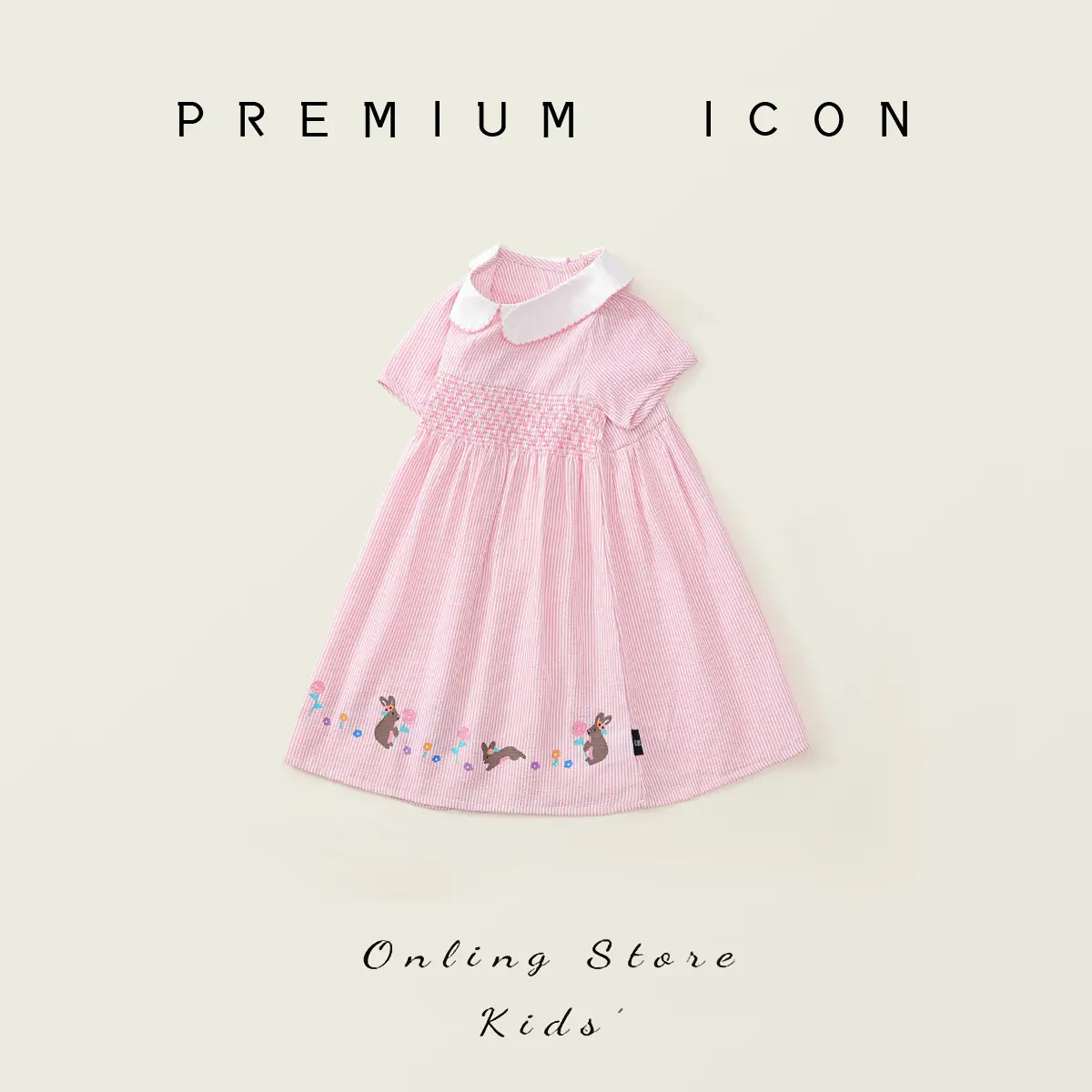 Girls' European and American Style Embroidered Dress 2025 Summer New Item, Children's Lapel Short Sleeved Princess Dress