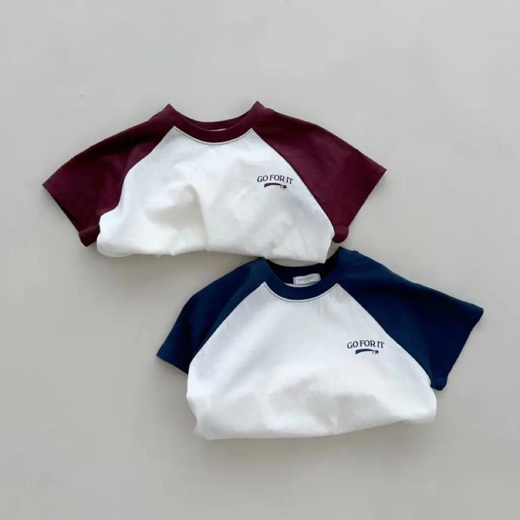 Ins Korean Version Patchwork Sleeve Men's and Women's Versatile Fashion T-shirt+shorts Letter Meteor Pattern Short Sleeved Set
