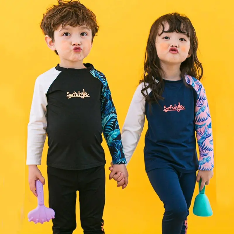 Children's Swimsuit for Boys and Girls 2025 New Long Sleeved Long Pants 3pcs Set Sunscreen Quick Drying Children's Baby Swimsuit