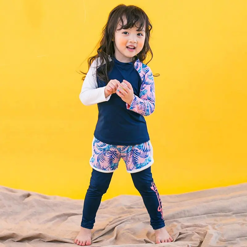 Children's Swimsuit for Boys and Girls 2025 New Long Sleeved Long Pants 3pcs Set Sunscreen Quick Drying Children's Baby Swimsuit
