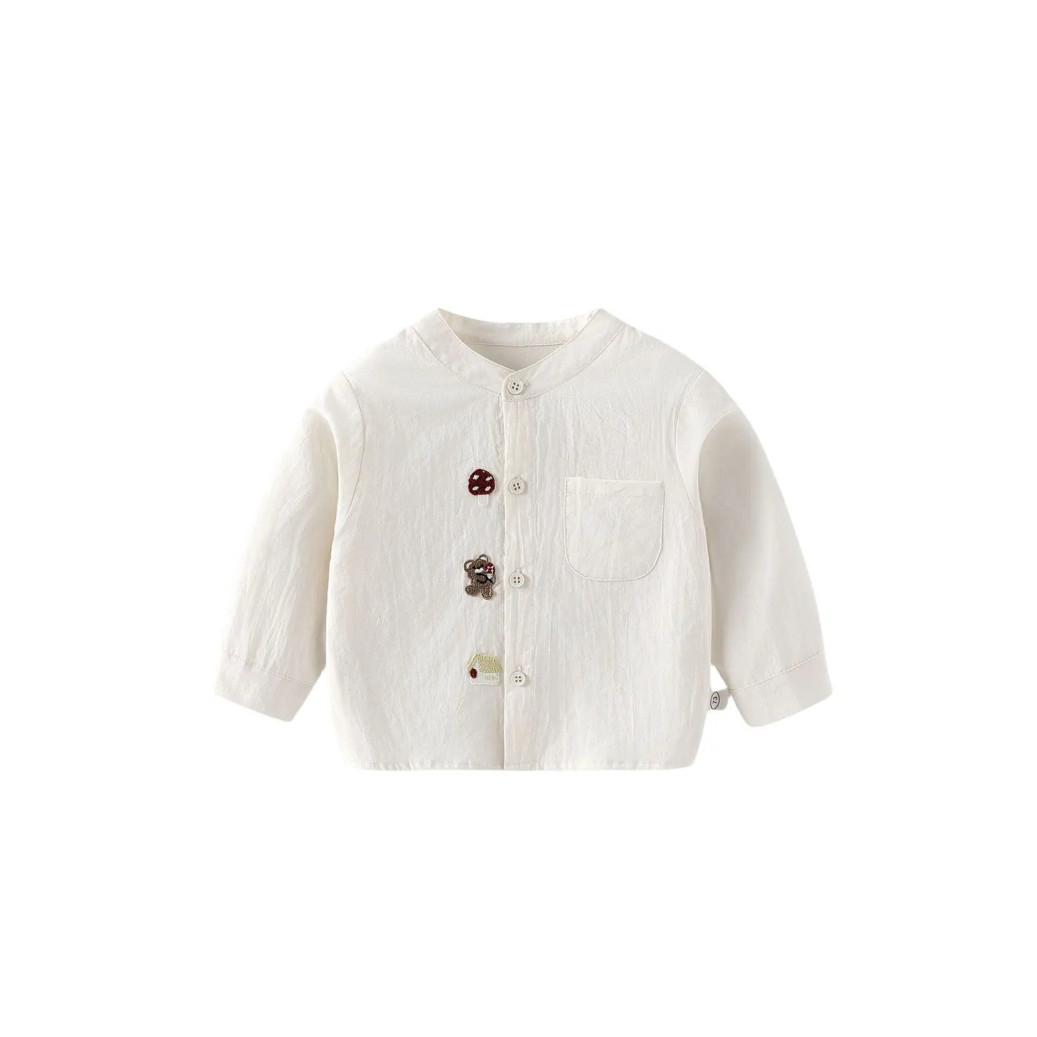 Children's Fashion Labeling Shirt 2025 New Autumn Boys' Western Style Korean Edition Solid Color Shirt Baby Autumn Dress