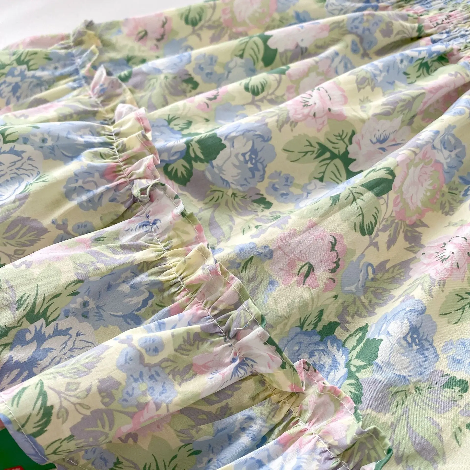 INS Summer Sisters Girls Ruffles Dress Girl Baby Bowknot Flying Sleeve Flower Wrapped Fart Clothes Creeper