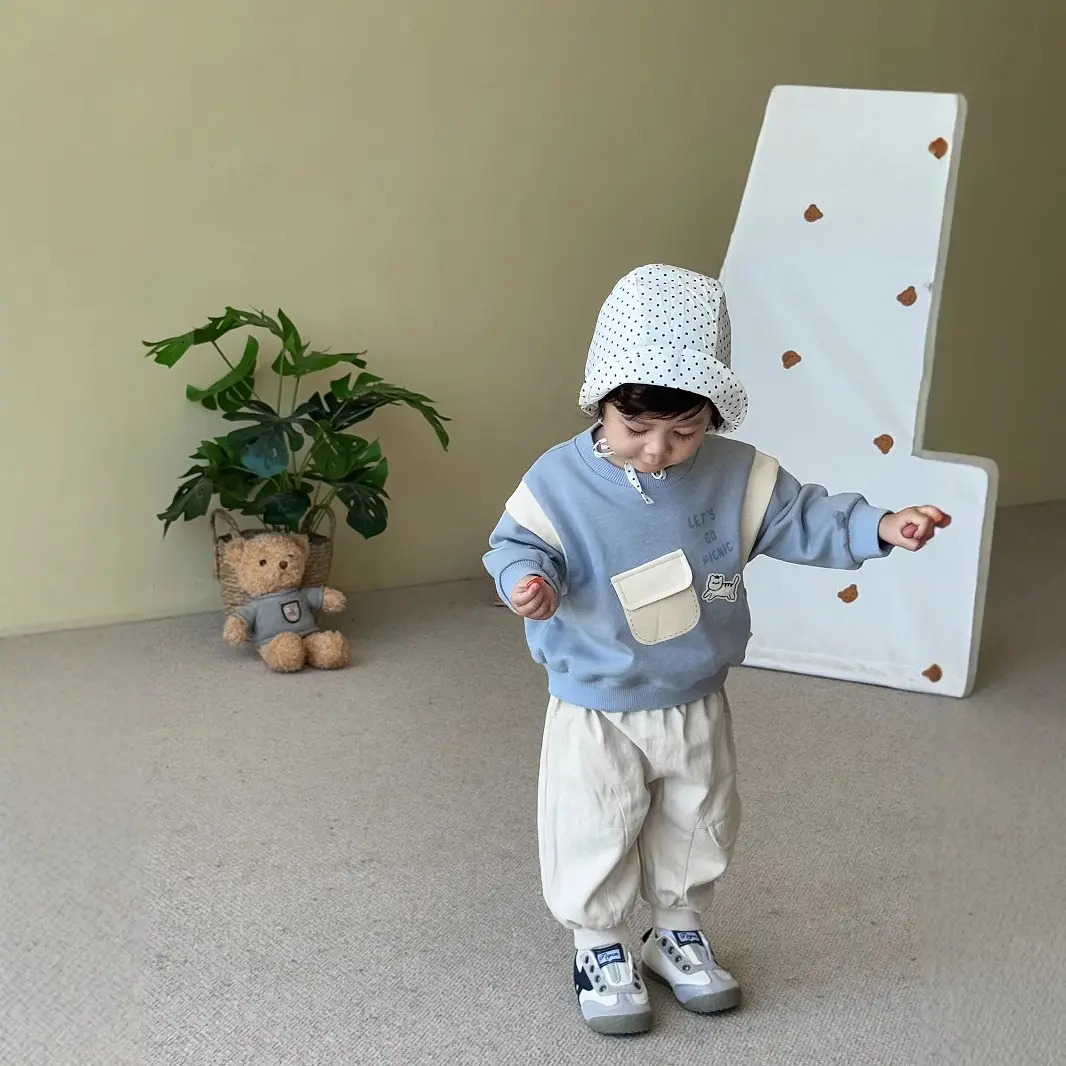 Children's Solid Color Casual Pants 2025 New Autumn Baby Korean Version Autumn Pants Boys' Western-style Woven Work Pants