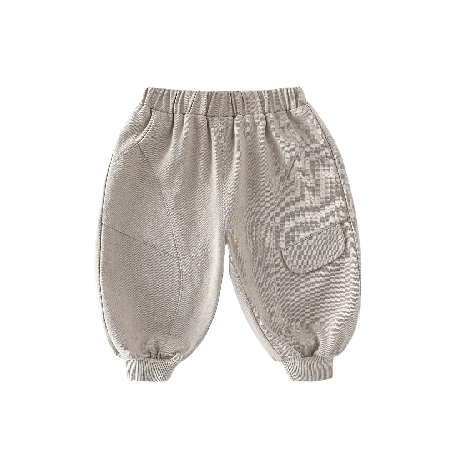 Children's Solid Color Casual Pants 2025 New Autumn Baby Korean Version Autumn Pants Boys' Western-style Woven Work Pants