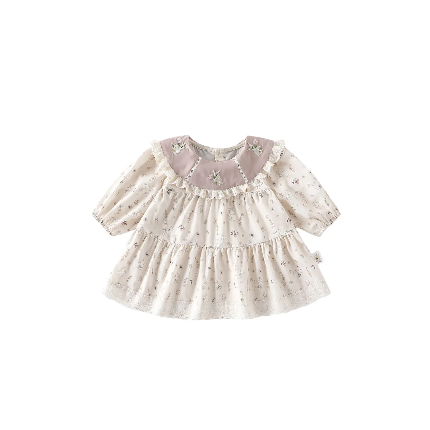 Girl's Little Rabbit Dress 2025 New Autumn Baby Stylish Full Edition Cartoon Dress Children's Korean Princess Dress