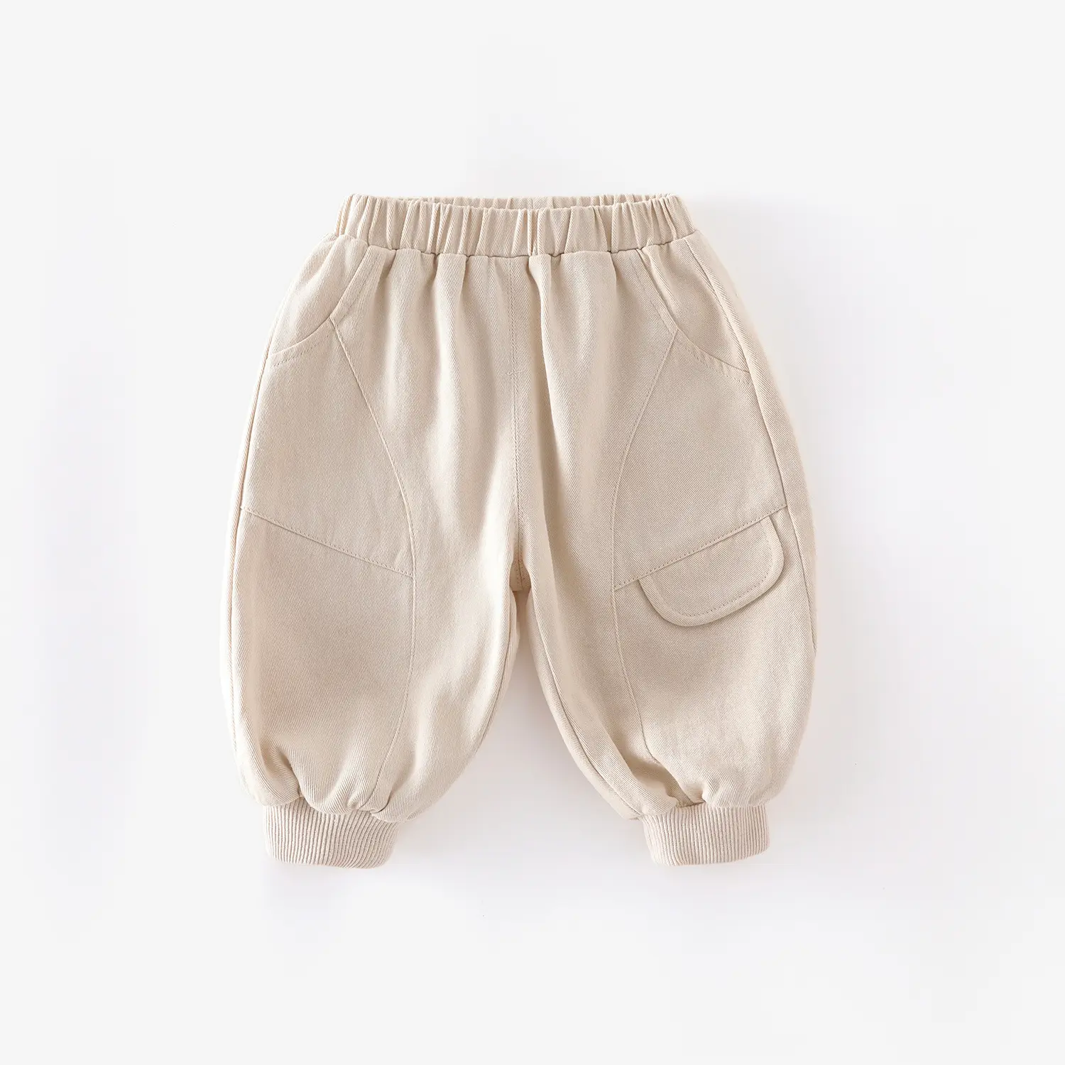 Children's Solid Color Casual Pants 2025 New Autumn Baby Korean Version Autumn Pants Boys' Western-style Woven Work Pants