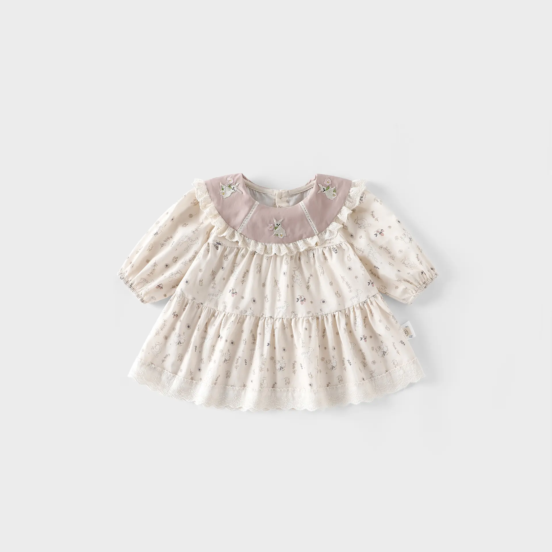 Girl's Little Rabbit Dress 2025 New Autumn Baby Stylish Full Edition Cartoon Dress Children's Korean Princess Dress