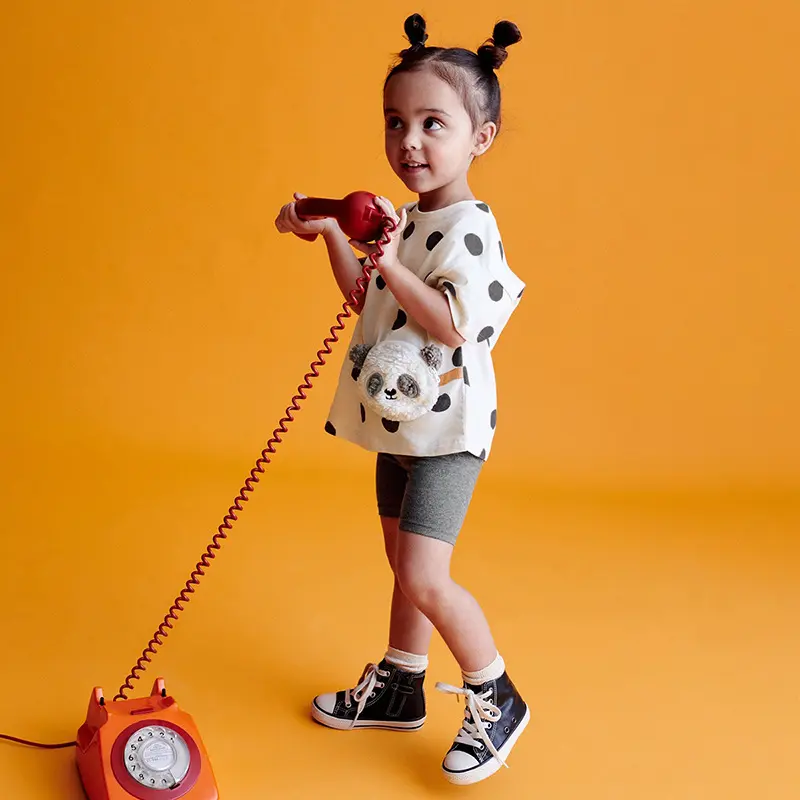 Cute Girl's Set Summer Short Sleeve Embroidered Children's Clothing Panda Girl's Set