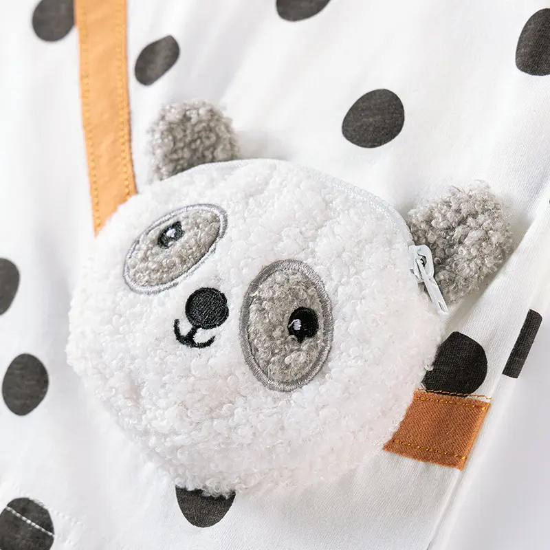 Cute Girl's Set Summer Short Sleeve Embroidered Children's Clothing Panda Girl's Set