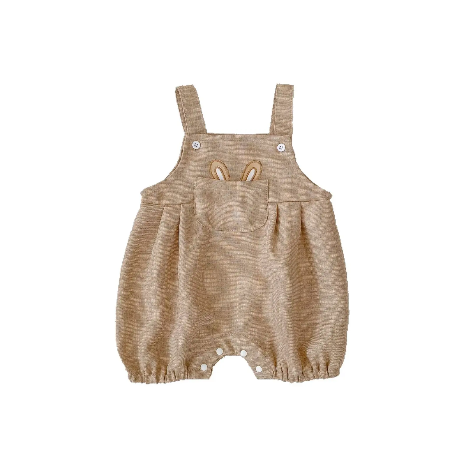 Baby Summer Clothes for Men and Women Baby Cute Rabbit Ears Embroidered Straps Short Crawling Junior Baby Jumpsuit