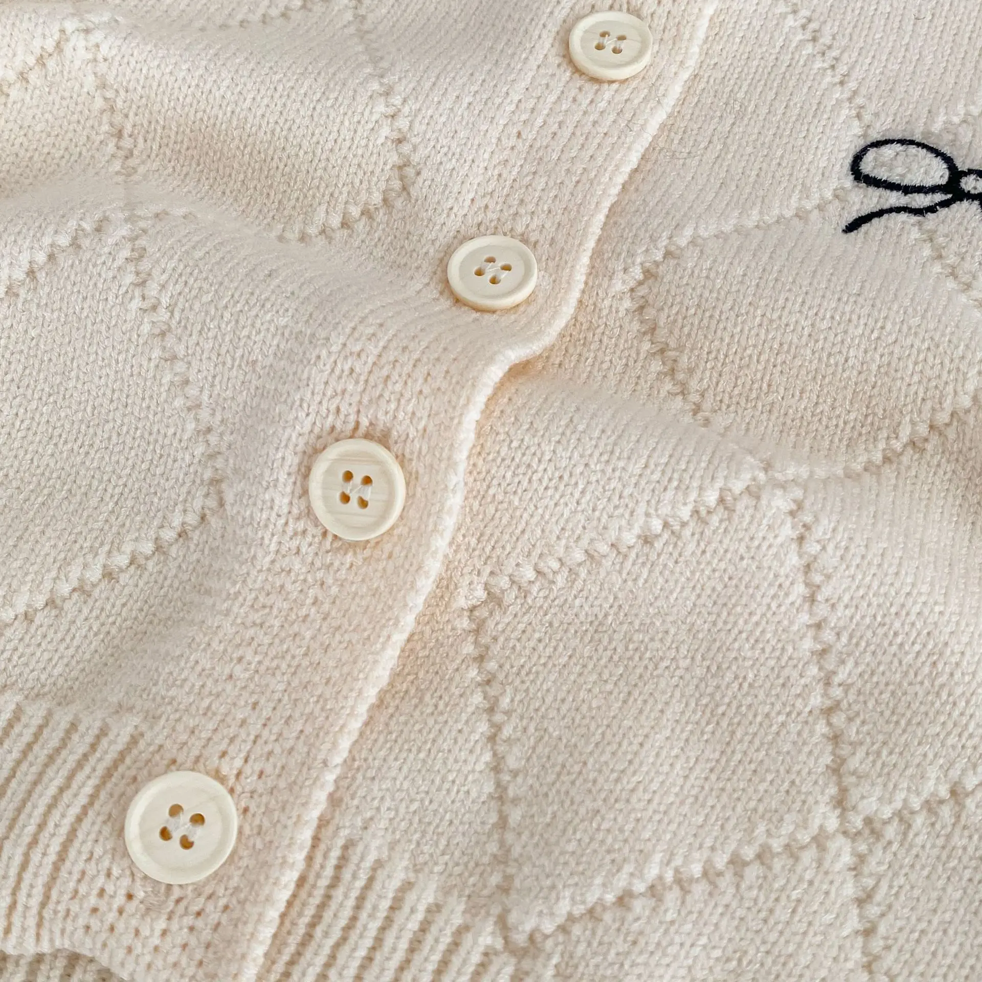 2025 Autumn New Baby Knitted Coat Female Baby Western Bow Sweater Cardigan Flared Pants Two-piece Set