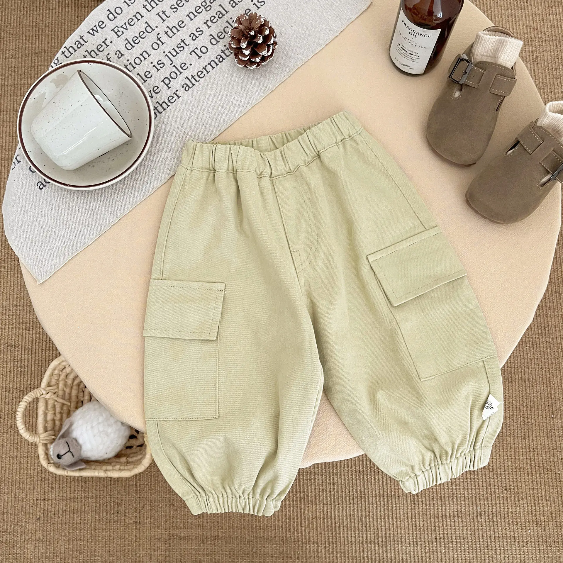 Boys' Pants for Spring, Summer, and Autumn 2025, New Mosquito Resistant Pants in Solid Color, Comfortable for Babies