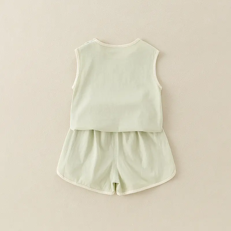 Male Baby A-class Pure Cotton Clothes Summer Thin Sleeveless Vest Shorts Set Casual Outerwear Baby Home Clothes