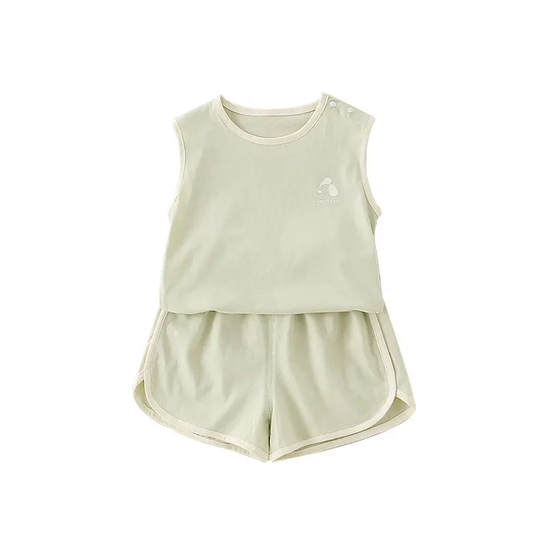Male Baby A-class Pure Cotton Clothes Summer Thin Sleeveless Vest Shorts Set Casual Outerwear Baby Home Clothes