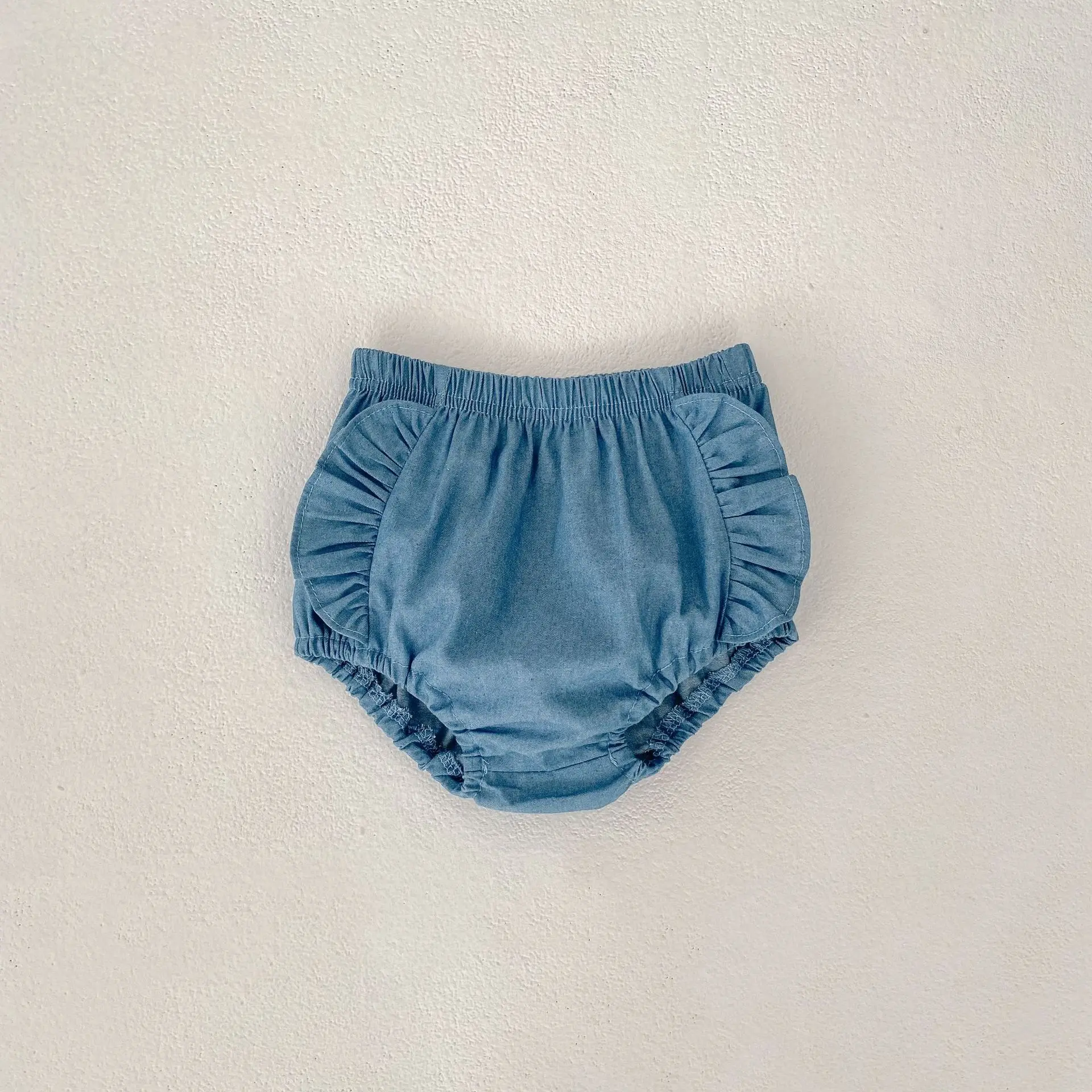 Summer Clothing New Style for Infants and Young Girls, Summer Denim Bag Fart Pants, Pure Cotton Newborn Full Moon Bread Pants