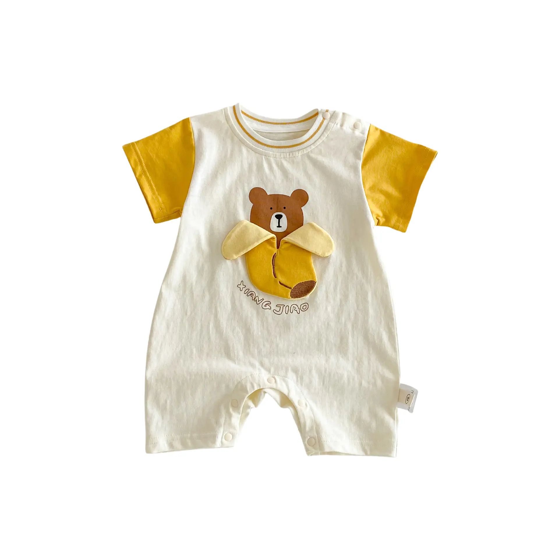 Baby super cute bag fart clothes 2025 new summer baby super cute banana bear jumpsuit thin newborn clothes
