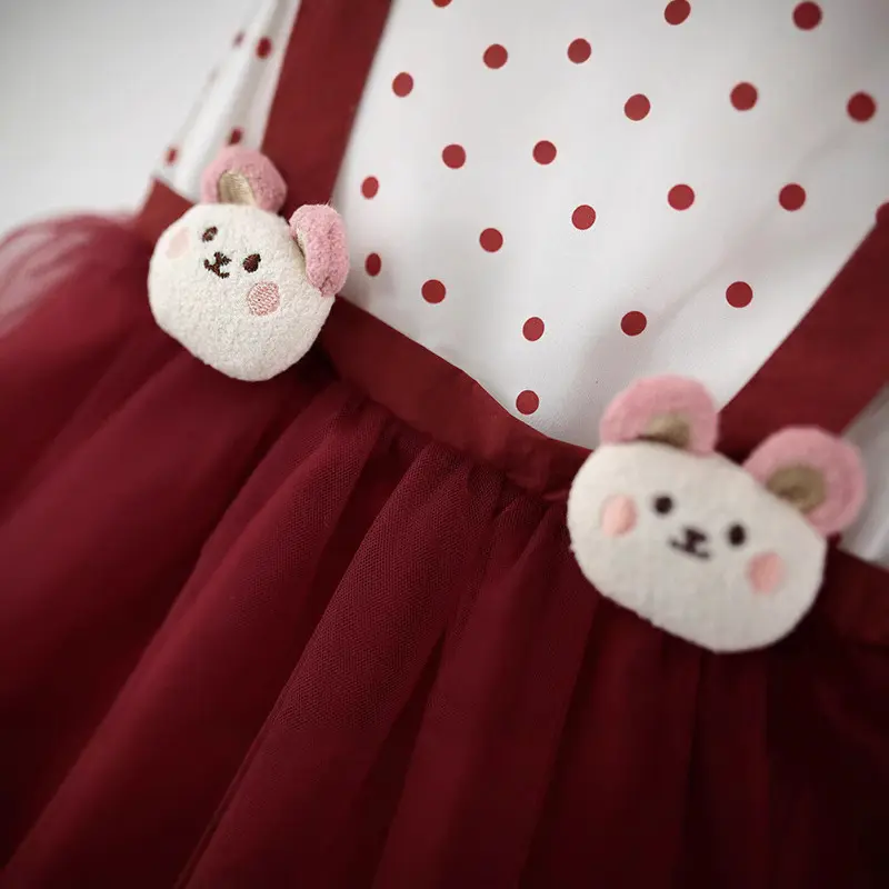 Children's Clothing Summer New Cute Polka Dot Dress for Girls, Stylish Flying Sleeve Princess Dress for Baby Girls