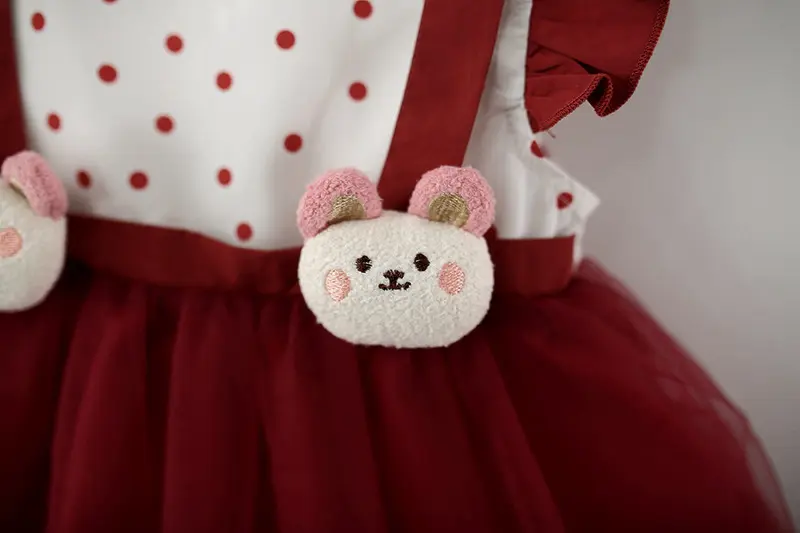 Children's Clothing Summer New Cute Polka Dot Dress for Girls, Stylish Flying Sleeve Princess Dress for Baby Girls