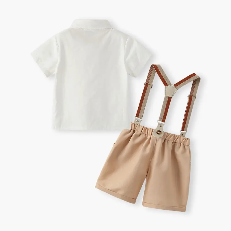 Children's Clothing 2025 Summer New Niche Design Boys' Solid Color Dress Set British Style Boys' Gentleman Performance Suit