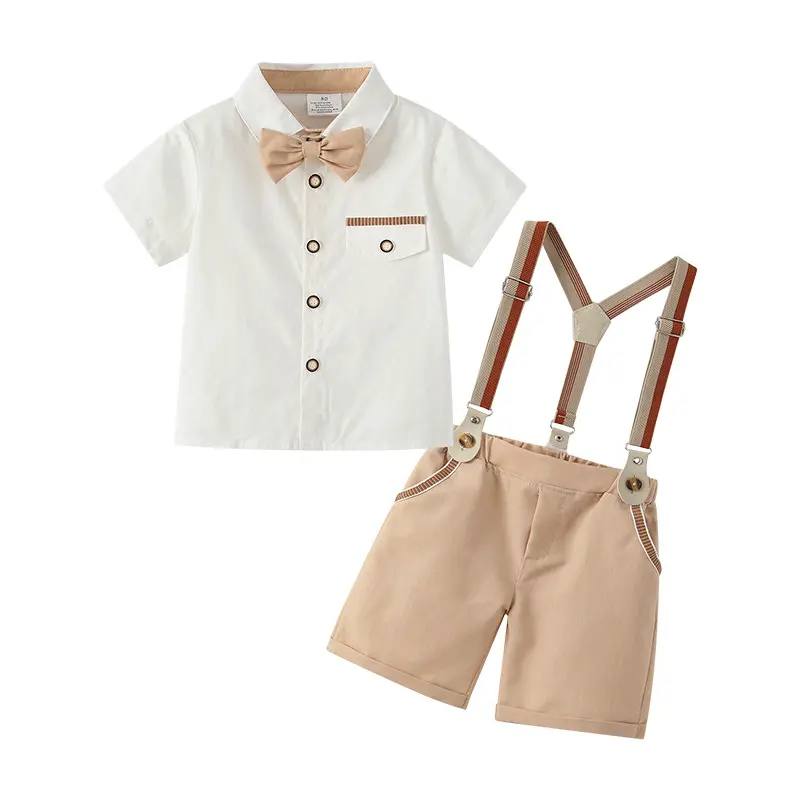 Children's Clothing 2025 Summer New Niche Design Boys' Solid Color Dress Set British Style Boys' Gentleman Performance Suit