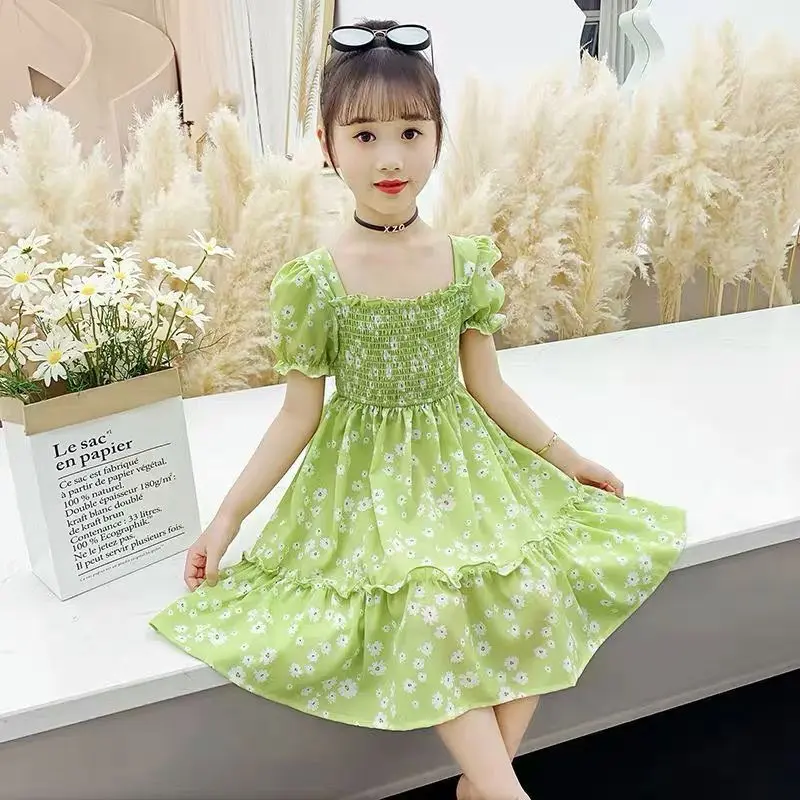 Girls' 2025 Summer Princess Dress: Elegant & Fashionable Kids' A-Line Gown for a Sweet and Stylish Look
