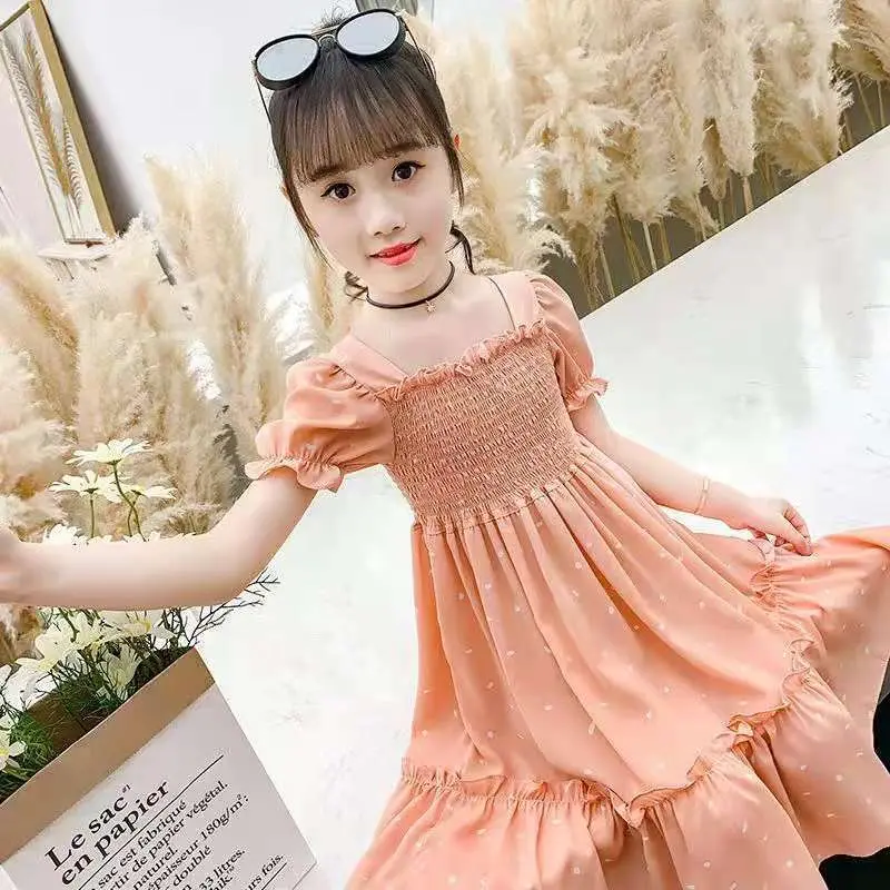 Girls' 2025 Summer Princess Dress: Elegant & Fashionable Kids' A-Line Gown for a Sweet and Stylish Look