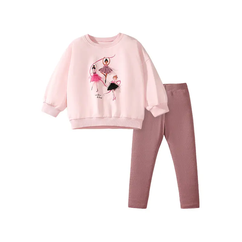 New Girls' Set, European and American Fashion Hoodie, Children's Set, Autumn Long Sleeved Princess Set