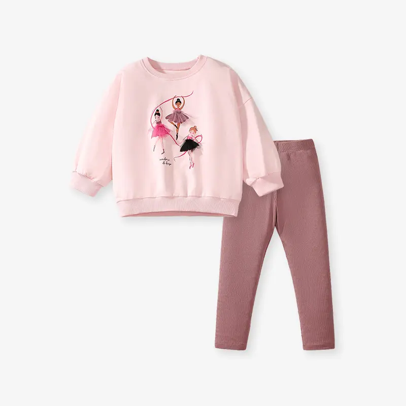 New Girls' Set, European and American Fashion Hoodie, Children's Set, Autumn Long Sleeved Princess Set