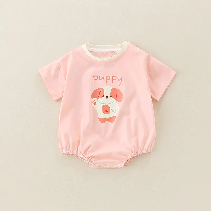 Summer Clothing for Baby Girls, Class A Pure Cotton New Summer Thin Short Sleeved Clothes Crawling Clothes, Children's Clothing