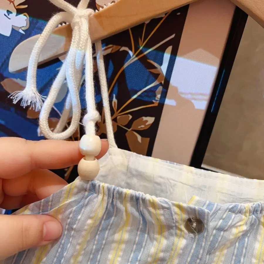 2025 New Western Style Children's Fashionable Vacation Style Beach Skirt Casual Sweet New Dress Comes with Hat