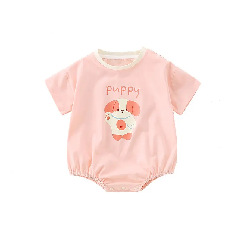 Summer Clothing for Baby Girls, Class A Pure Cotton New Summer Thin Short Sleeved Clothes Crawling Clothes, Children's Clothing