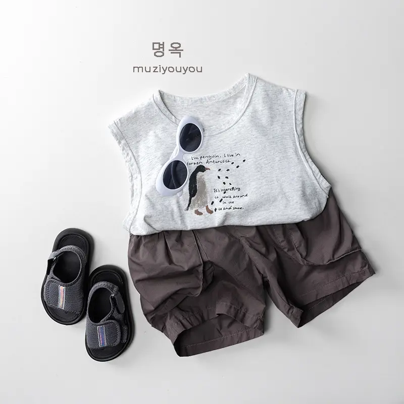Children's Workwear Shorts 2025 New Style for Boys and Girls Thin Cotton Five Inch Shorts Versatile Trendy Clothing Wholesale