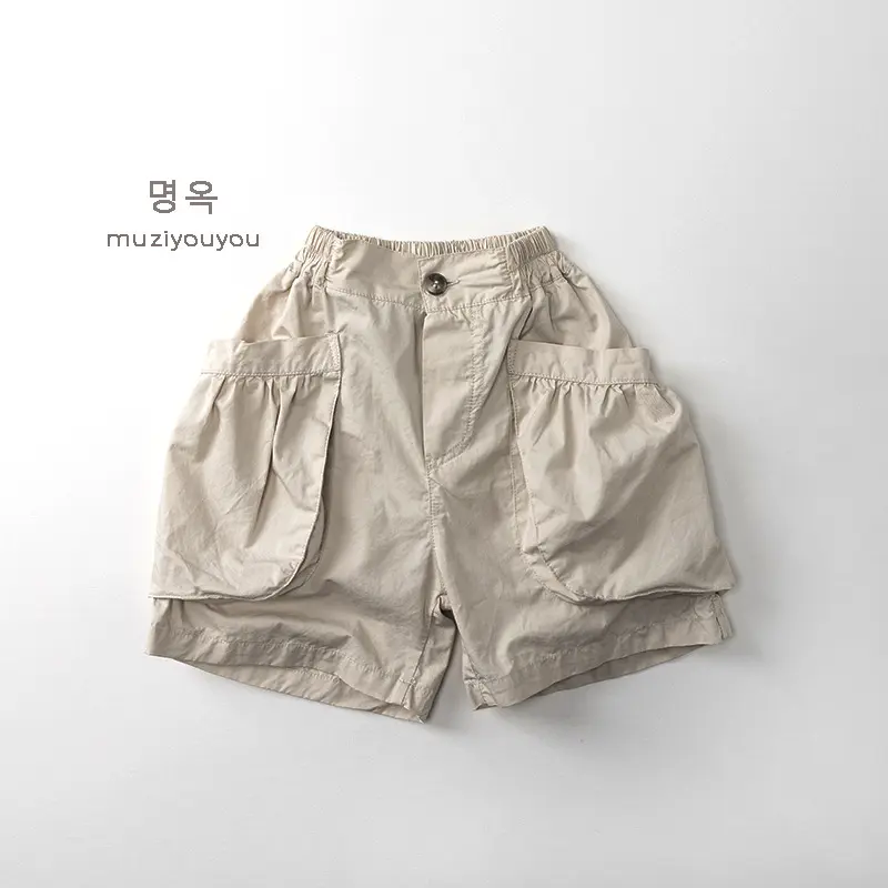 Children's Workwear Shorts 2025 New Style for Boys and Girls Thin Cotton Five Inch Shorts Versatile Trendy Clothing Wholesale