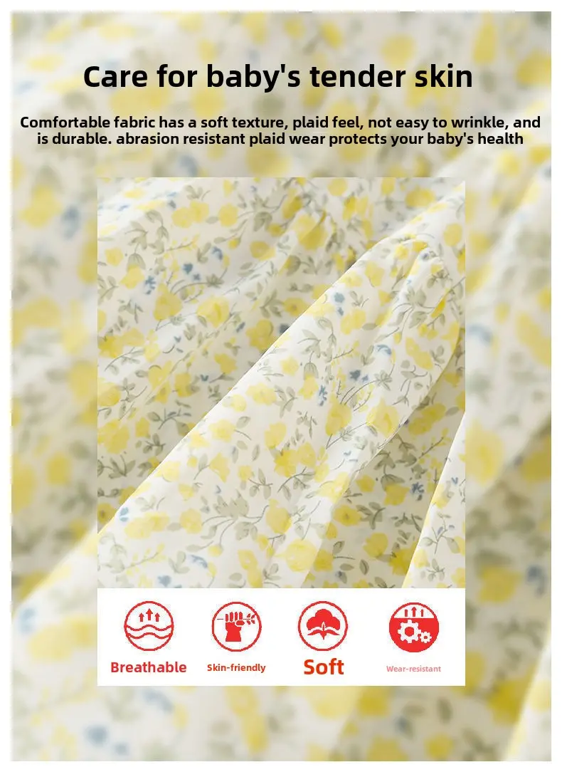 Girls' Summer 2025 Trendy Floral Princess Dress: Cute & Elegant Kids' Fashion Ages 3-13