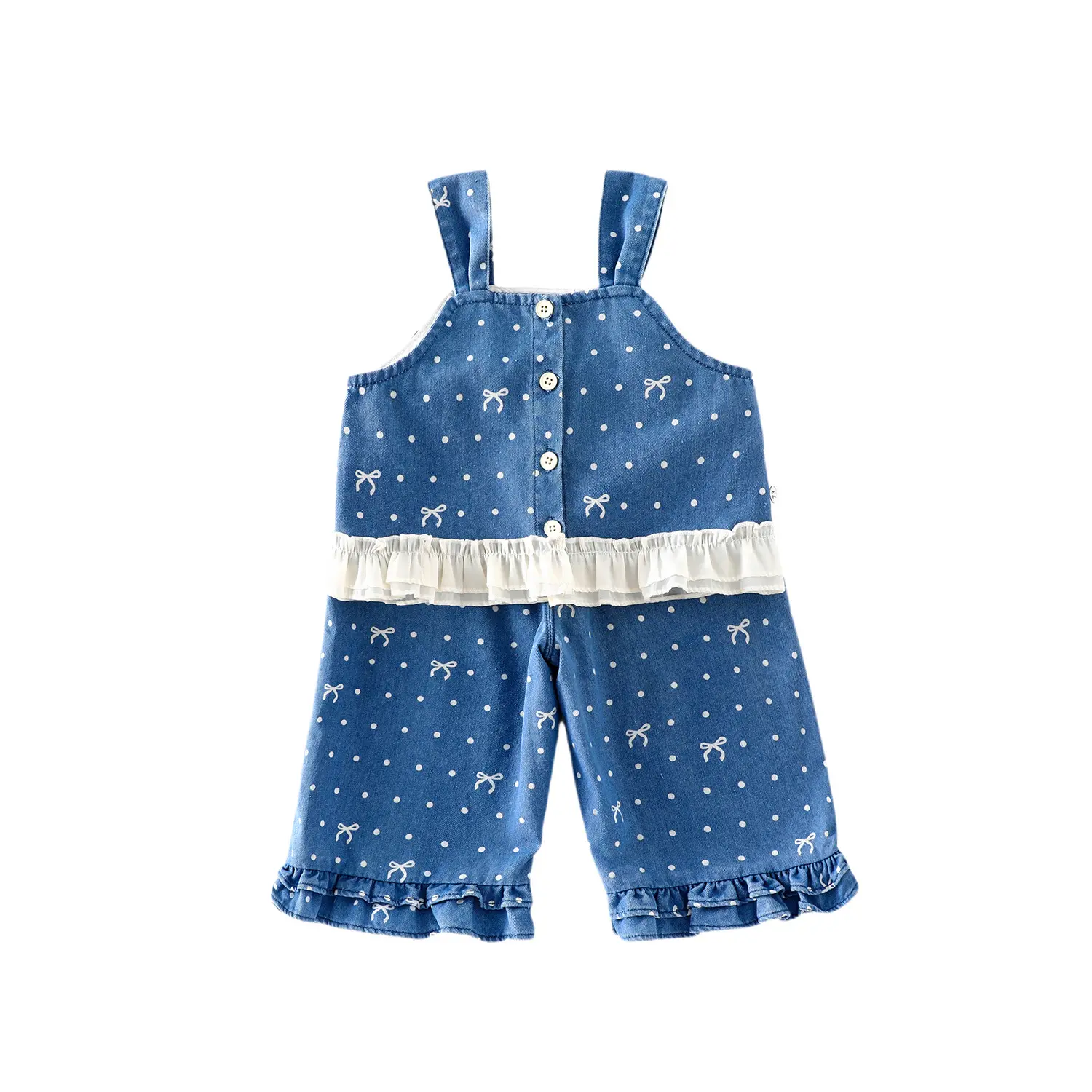 Girls' Korean Version Set 2025 New Autumn Baby Bow Camisole Top Lace Wide Leg Pants Two-piece Set Trendy