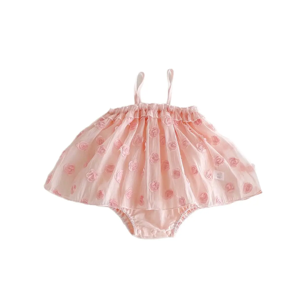 Summer New Suspender Bag Fartha Dress Thin Pink Embroidered Jumpsuit Baby Children Baby Full Moon Princess Dress