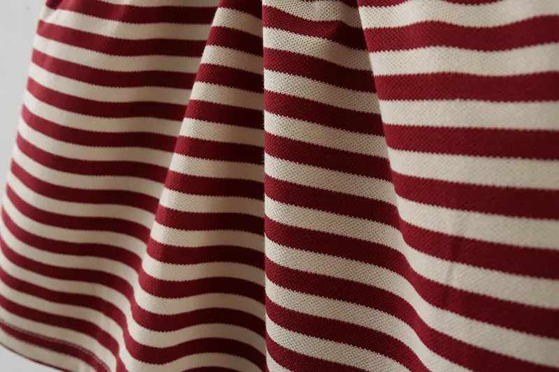 Girls' Summer Dress 2025 Spring/Summer Children's Elegant Petal Collar Striped Short Sleeve Skirt Baby Sweet Skirt