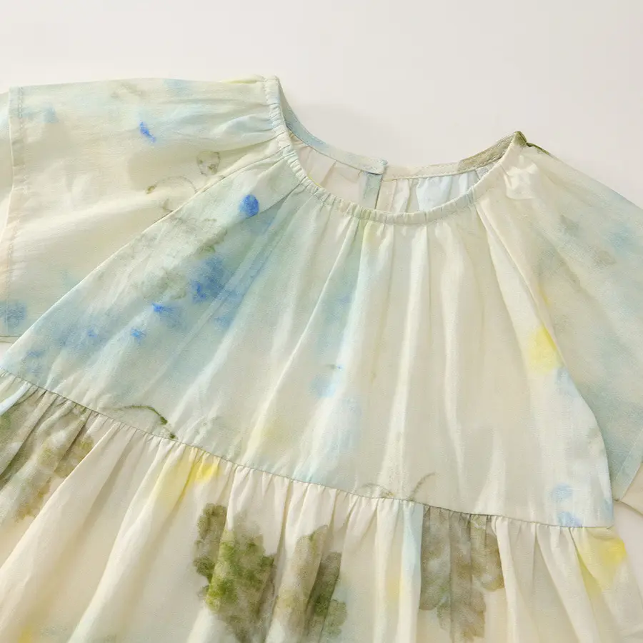 Girls' Summer Dress 2025 New Stylish Little Girl Princess Dress High-end Children's Summer Short Sleeved Dress