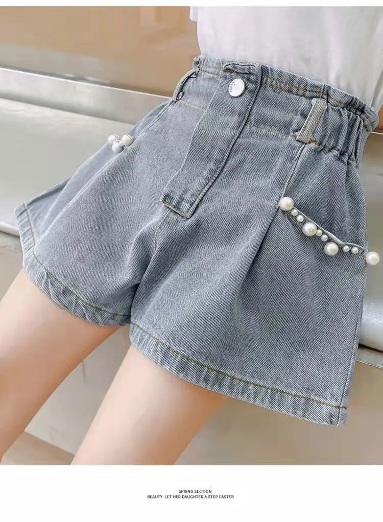 Children's Clothing, Girls' Shorts Summer 2025 New Style Children's Denim Shorts, Girls' Outerwear Pants Casual Versatile Hot