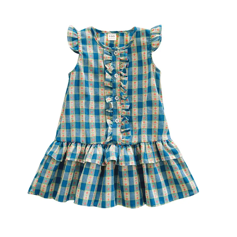 2025 Summer New Korean Children's Clothing Girls' Dress Checkered Skirt Children's Cake Skirt Princess Skirt