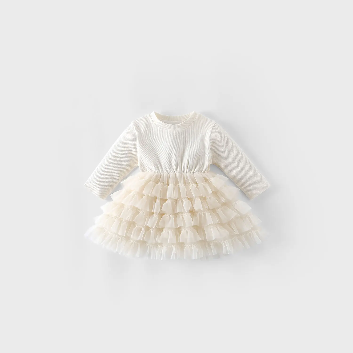 Girls' Solid Color Cake Skirt 2025 New Autumn Baby Korean Edition Mesh Dress Children's Cute Princess Skirt