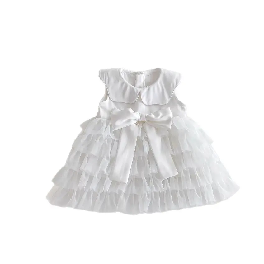 Girls' Dress, Summer New Style, Sweet Princess Dress for Baby Girls, Stylish Doll Collar, Cake Skirt, Children's Vest Skirt