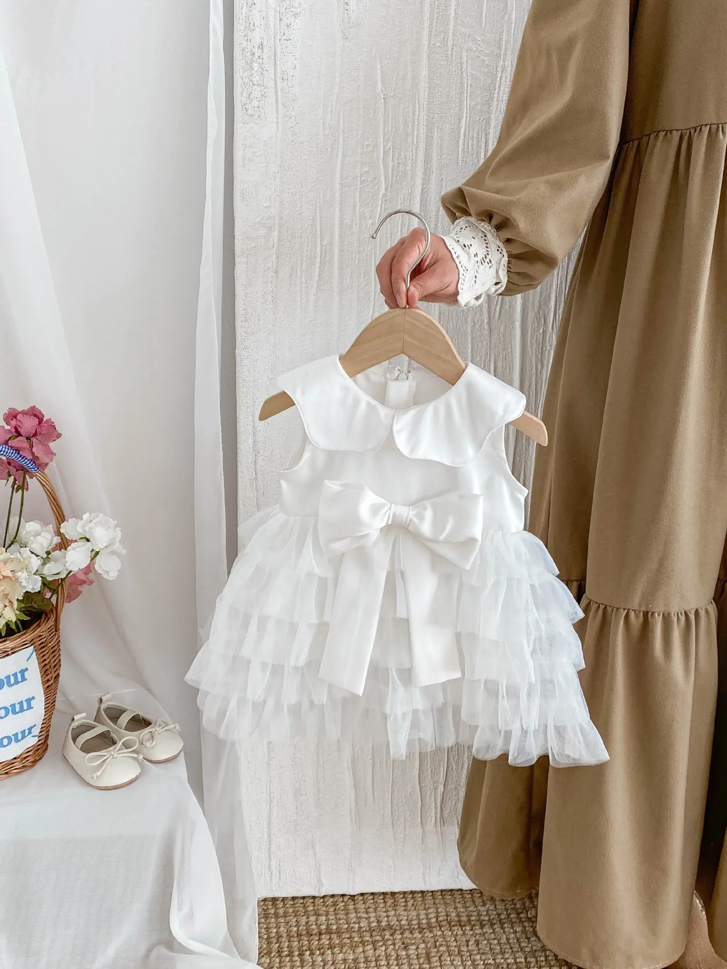 Girls' Dress, Summer New Style, Sweet Princess Dress for Baby Girls, Stylish Doll Collar, Cake Skirt, Children's Vest Skirt