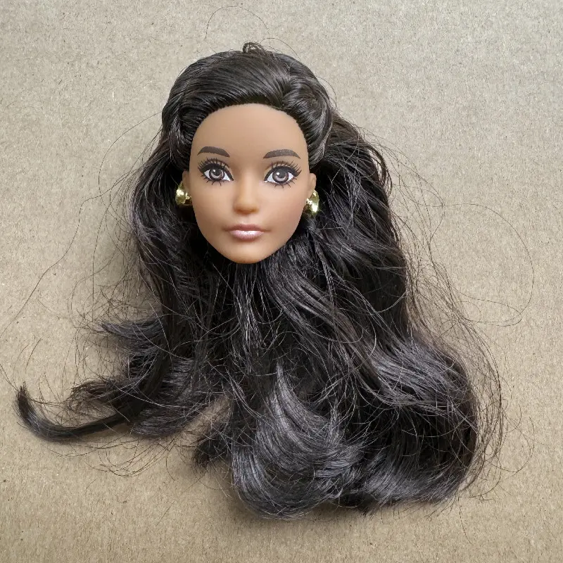 Vintage 1/6 Doll Heads Princess Female Black Skin Tone Doll Heads Good Makeup Practice Quality Doll Head DIY Accessories