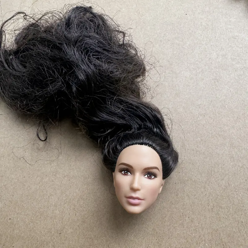 Vintage 1/6 Doll Heads Princess Female Black Skin Tone Doll Heads Good Makeup Practice Quality Doll Head DIY Accessories
