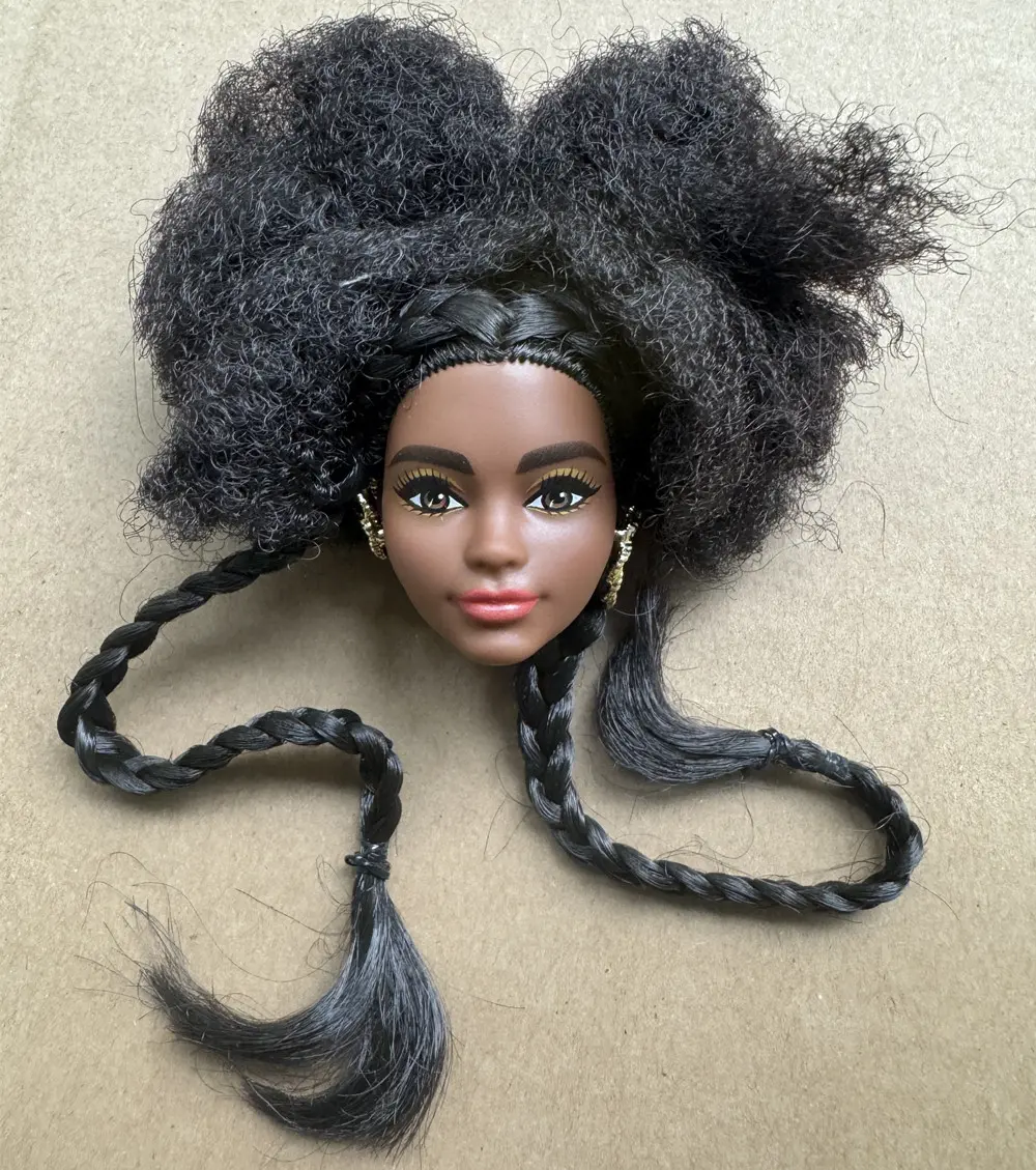 Vintage 1/6 Doll Heads Princess Female Black Skin Tone Doll Heads Good Makeup Practice Quality Doll Head DIY Accessories