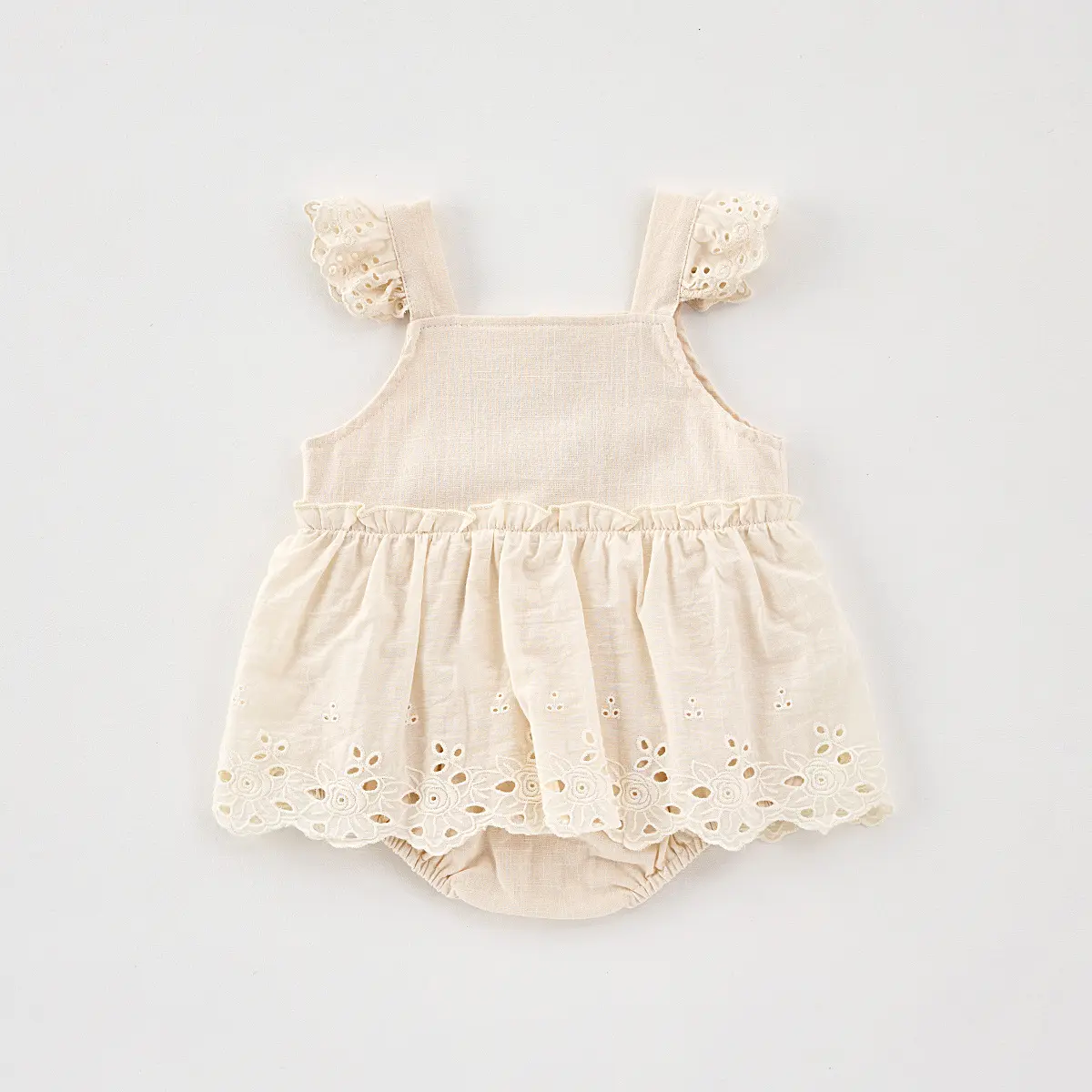 INS Summer Embroidered Lace Camisole for Infants and Young Children, Dress for Girls, Jumpsuit for Outdoor Climbing