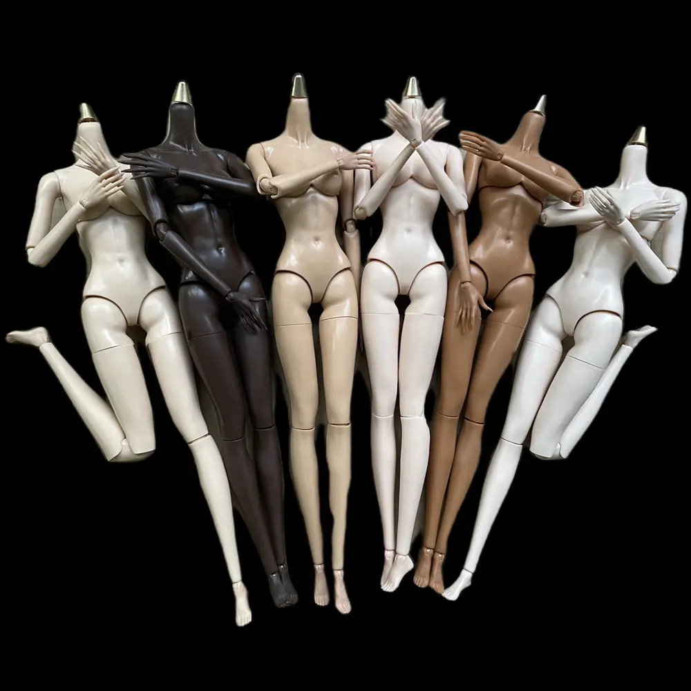 2023 New MENGF 26 Joints Body Replacement Hands With Long Nails For 1/6 Super Model Doll Yoga Joints Body Black White Skin Tone